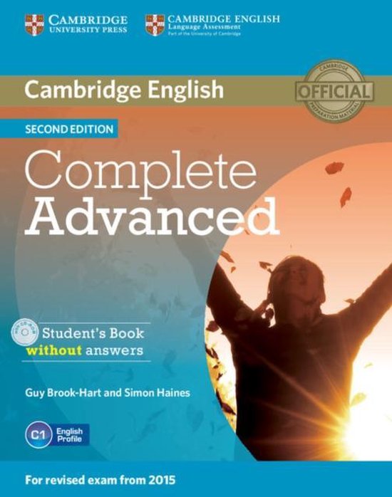 Complete Advanced, Guy Brook-Hart, boekomslag voorkant met een juichende persoon bij zonsondergang, tweedehands