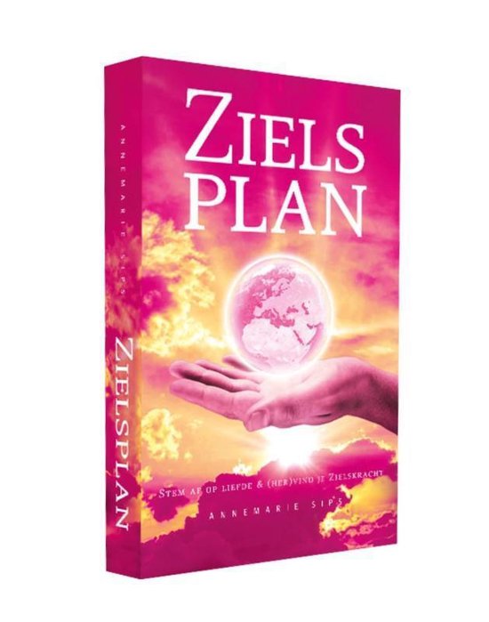 Zielsplan, Annemarie Sips, roze omslag met een aardbol boven een hand, tweedehands