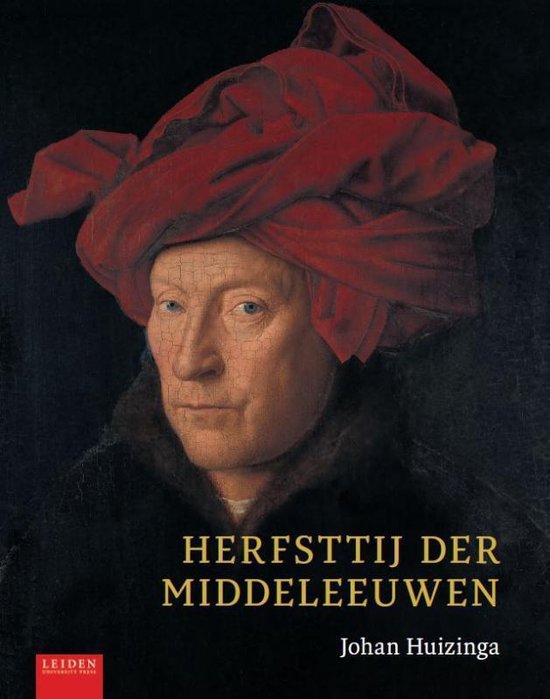 Herfsttij der Middeleeuwen, Johan Huizinga, boekomslag voorkant met een man met een rode tulband, tweedehands