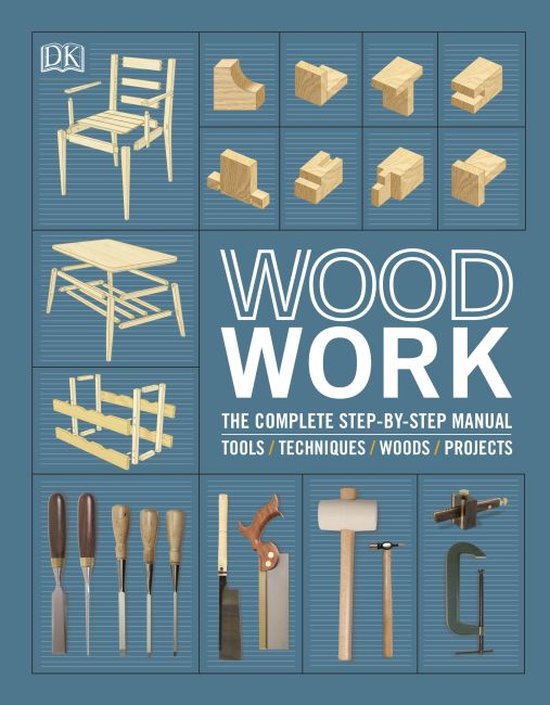 Woodwork, Colin Eden-Eadon, boekomslag voorkant met houtbewerkingsgereedschap en meubels, tweedehands