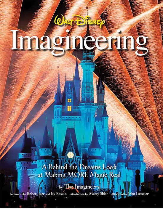 Walt Disney Imagineering, The Imagineers, boekomslag voorkant met een Disney-kasteel en vuurwerk, tweedehands