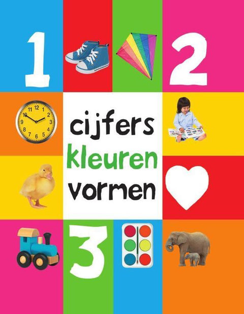 Boek-Cijfers kleuren vormen-tweedehands