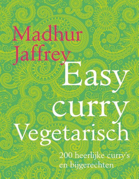 Easy curry Vegetarisch, Madhur Jaffrey, groene omslag met paisleymotief, tweedehands