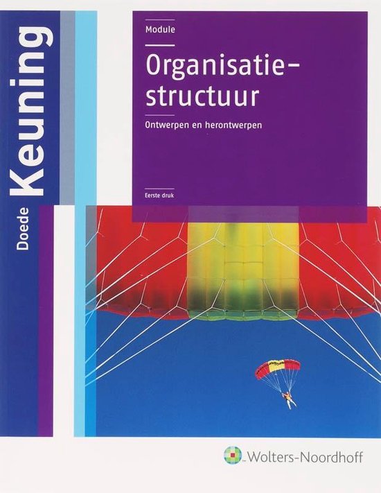 Organisatiestructuur, Ontwerpen en herontwerpen, Doede Keuning, paarse omslag met een parachutist, tweedehands