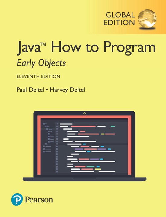 Java How to Program, Early Objects, eleventh edition, Global Edition, Paul Deitel en Harvey Deitel, gele omslag, tweedehands