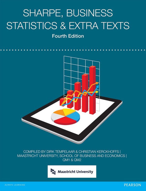 Sharpe, Business Statistics & Extra Texts, Dirk Tempelaar en Christian Kerckhoffs, blauwe omslag met grafieken, tweedehands