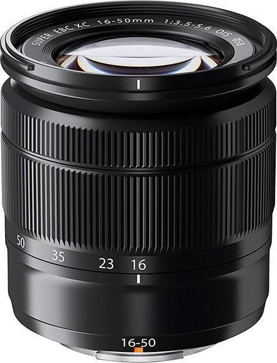 Fujinon XC 16-50mm f/3.5-5.6 OIS lens voor Fujifilm X-mount, zwart, vooraanzicht