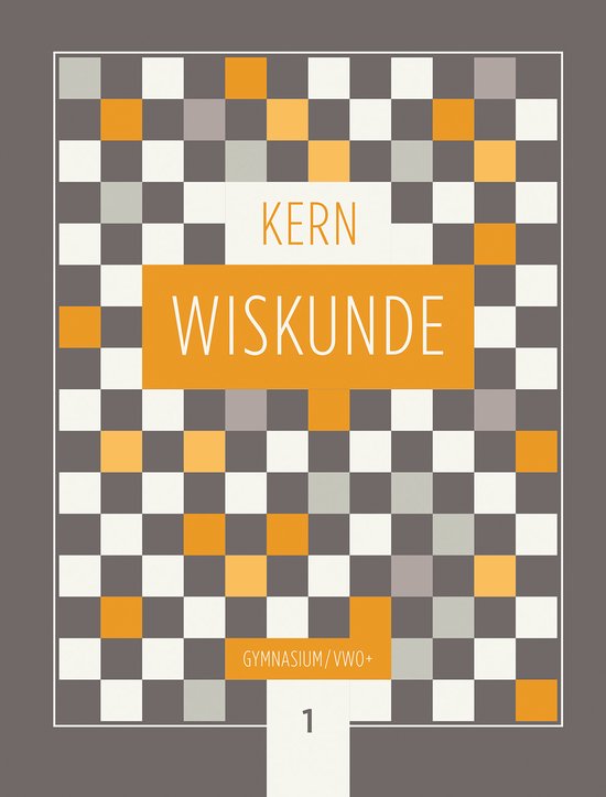 KERN Wiskunde leerboek gymnasium/vwo+ 1, boekomslag voorkant met een geblokt patroon, tweedehands