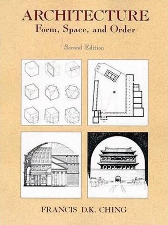 Architecture, Form, Space, and Order, second edition, Francis D.K. Ching, omslag met bouwkundige tekeningen, tweedehands