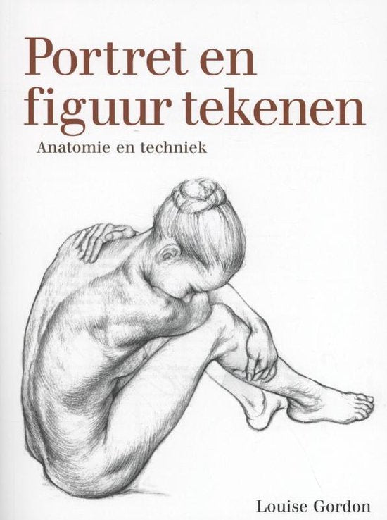 Portret en figuur tekenen, Louise Gordon, boekomslag voorkant met potloodtekening van een zittend figuur, tweedehands