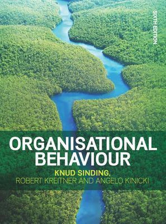 Organisational Behaviour, Knud Sinding, boekomslag voorkant met een rivier door regenwoud van bovenaf, tweedehands