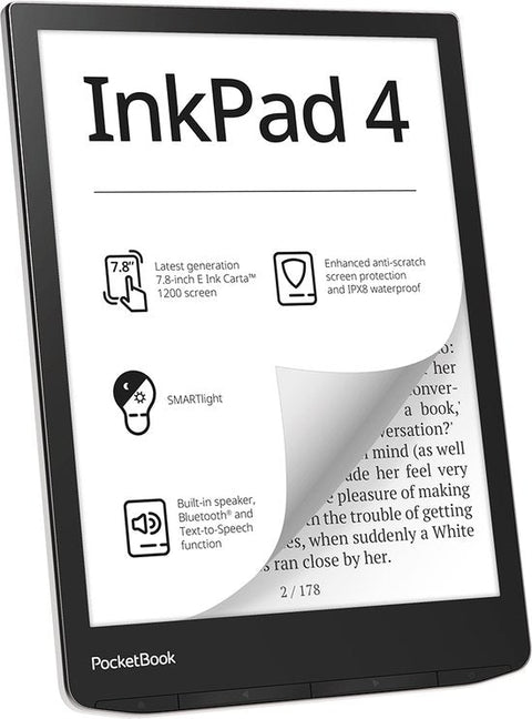 PocketBook InkPad 4 E-Reader 7.8 inch Stardust Silver
