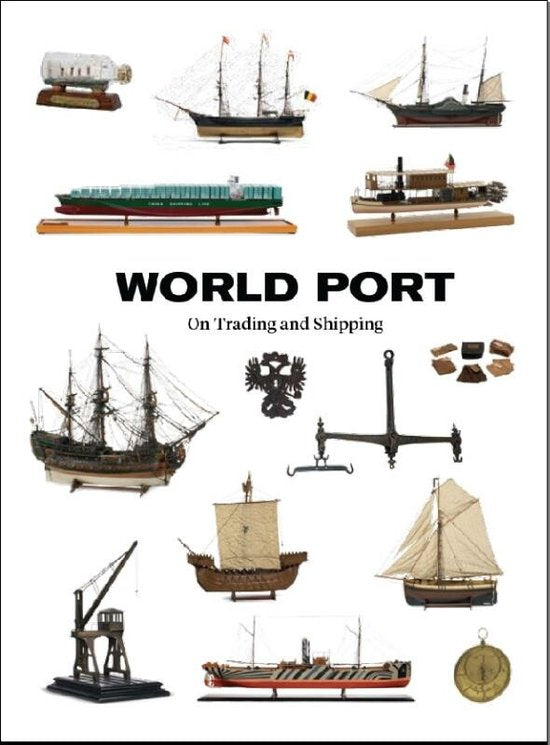 World Port, on trading and shipping, omslag met scheepsmodellen en maritieme voorwerpen, tweedehands
