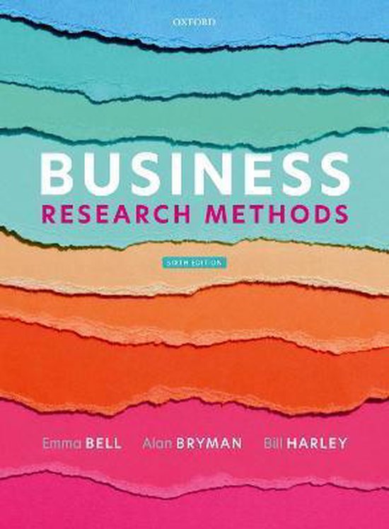 Business Research Methods, Bell, Bryman en Harley, Oxford omslag met gekleurde gescheurde lagen, sixth edition, tweedehands