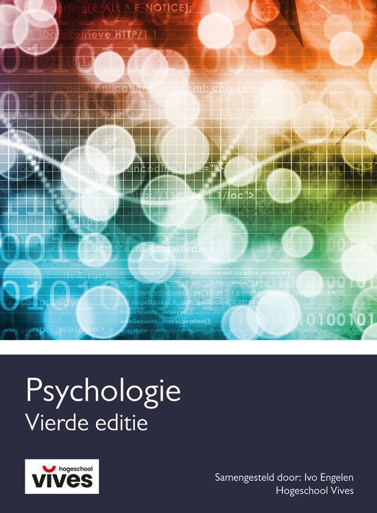 Psychologie, vierde editie, Ivo Engelen, Hogeschool Vives, omslag met gekleurde lichtvlekken, tweedehands