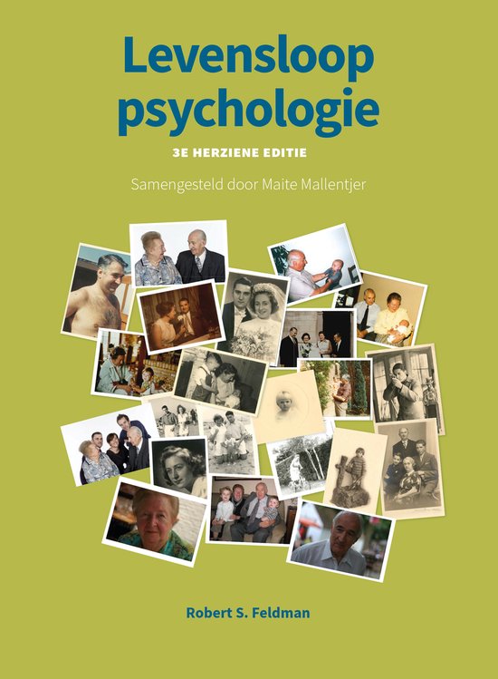 Levenslooppsychologie, Robert S. Feldman, 3e herziene editie, groene omslag met een collage van oude foto's, tweedehands