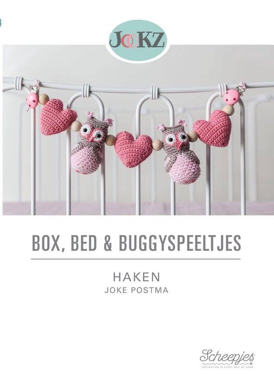 Boek-Box, bed en buggyspeeltjes haken-tweedehands