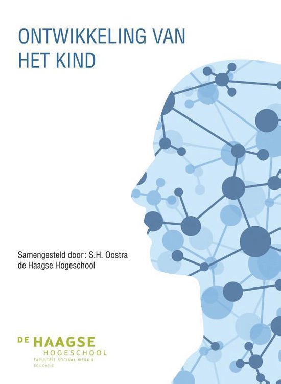 Ontwikkeling van het kind, Simon Oostra, boekomslag voorkant met een hoofd met een netwerk van stippen, tweedehands