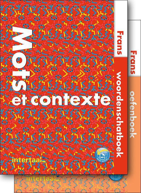 Mots et contexte, Frans woordenschatboek en oefenboek, boekomslag voorkant met twee delen op elkaar, tweedehands