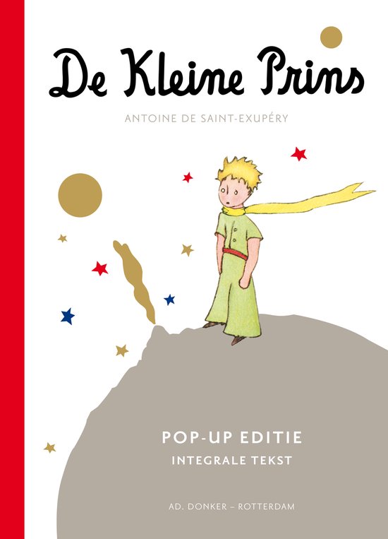 De kleine prins, pop-up editie, Antoine de Saint-Exupéry, witte omslag met de prins op zijn planeet, tweedehands