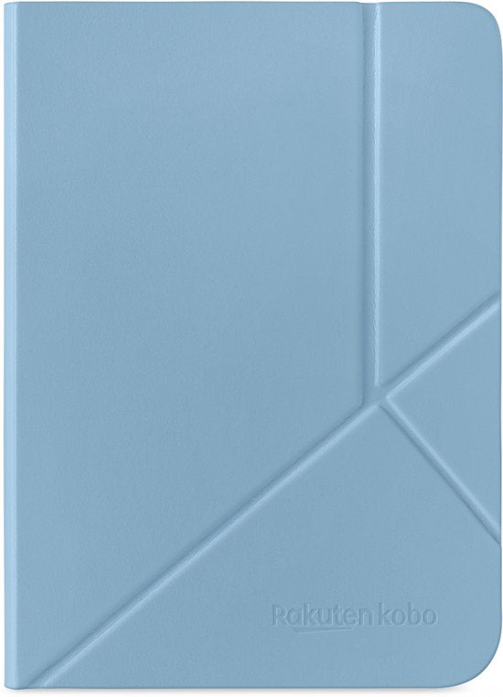Kobo Clara Colour en Clara BW SleepCover, blauw, gesloten voorkant met vouwlijnen en Rakuten Kobo-opdruk, tweedehands