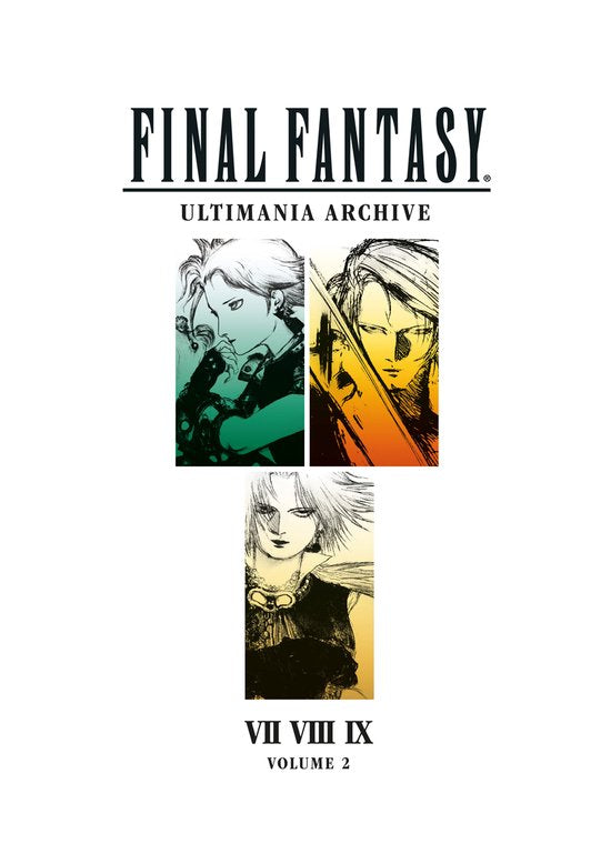 Final Fantasy Ultimania Archive Volume 2, VII VIII IX, Square Enix, witte omslag met getekende personages, tweedehands