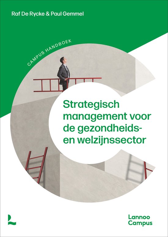 Strategisch management voor de gezondheids- en welzijnssector, Raf De Rycke, groen-witte omslag met ladders, tweedehands