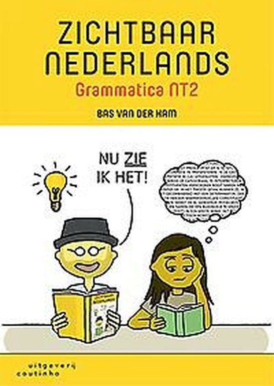 Zichtbaar Nederlands grammatica NT2, Bas van der Ham, Coutinho gele boekomslag voorkant met cartoon, tweedehands