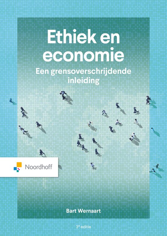 Ethiek en economie, Bart Wernaart, boekomslag voorkant met kleine figuren van mensen, tweedehands