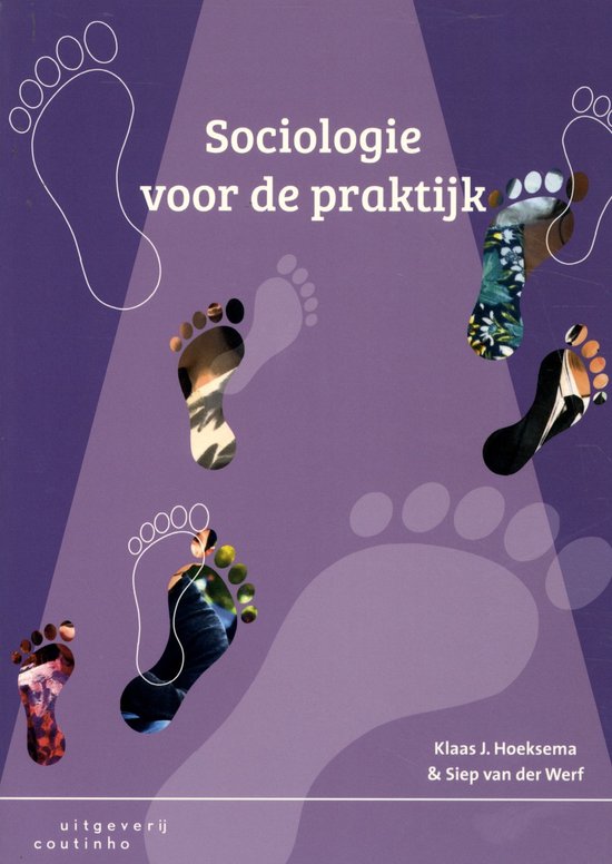 Sociologie voor de praktijk, Klaas J. Hoeksema en Siep van der Werf, Coutinho paarse omslag met voetafdrukken, tweedehands