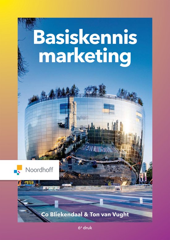 Basiskennis marketing, Co Bliekendaal en Ton van Vught, 6e druk, omslag met een rond spiegelend gebouw, tweedehands