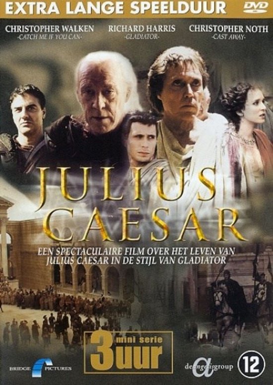 Julius Caesar dvd, miniserie met Christopher Walken en Richard Harris, hoes voorkant met gouden titel, tweedehands