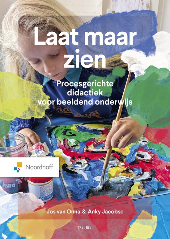 Laat maar zien, Jos van Onna, boekomslag voorkant met een schilderend kind, tweedehands