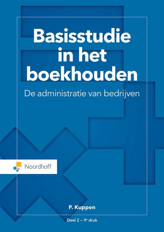 Basisstudie in het boekhouden deel 2, 9e druk, P. Kuppen, blauwe omslag, tweedehands