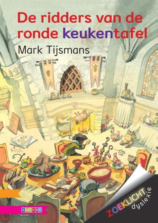 De ridders van de ronde keukentafel, Zoeklicht dyslexie, Mark Tijsmans, Zwijsen, omslag met een ridderzaal, tweedehands