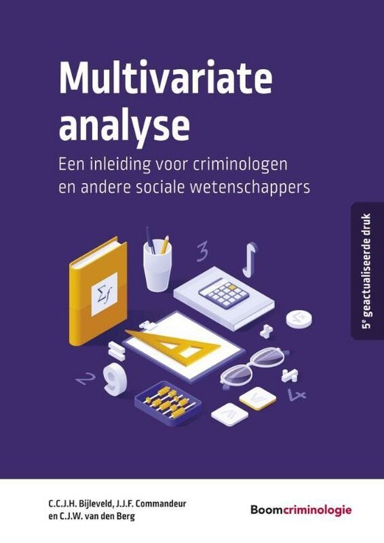 Multivariate analyse, een inleiding voor criminologen, C.C.J.H. Bijleveld e.a., paarse omslag, tweedehands
