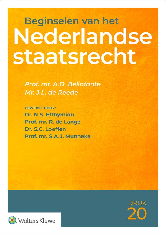 Beginselen van het Nederlandse staatsrecht, A.D. Belinfante, oranje boekomslag voorkant, tweedehands