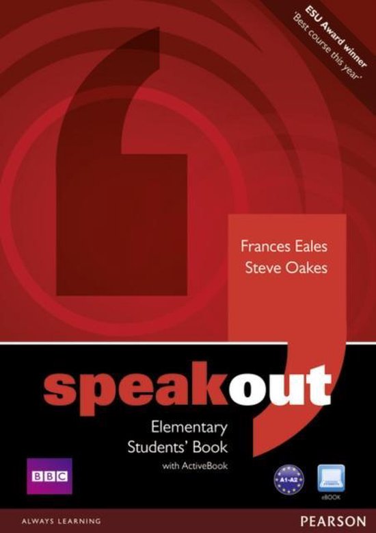 Speakout Elementary Students' Book, Frances Eales en Steve Oakes, rode omslag met een groot aanhalingsteken, tweedehands