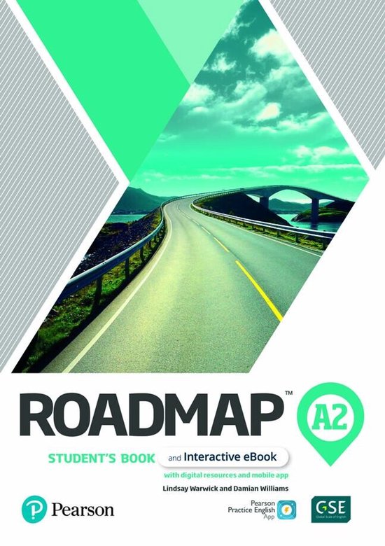 Roadmap A2 Student's Book, Pearson Education, boekomslag voorkant met een snelweg, tweedehands