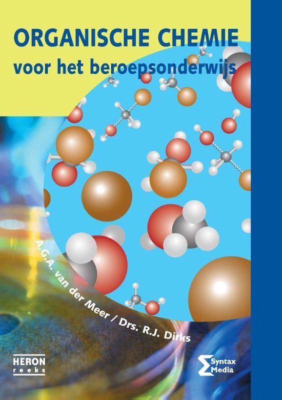 Organische chemie voor het beroepsonderwijs, A.G.A. van der Meer, boekomslag voorkant met een molecuulmodel, tweedehands
