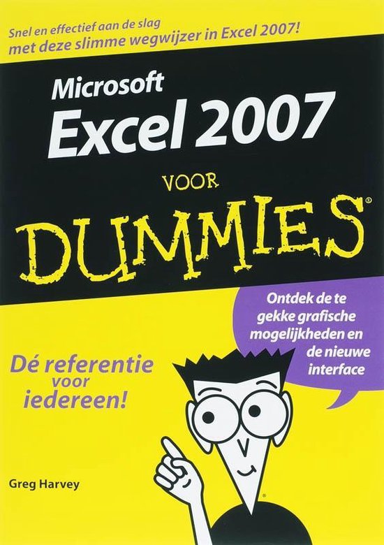 Excel 2007 voor Dummies, Greg Harvey, gele omslag met het Dummies-figuurtje, tweedehands