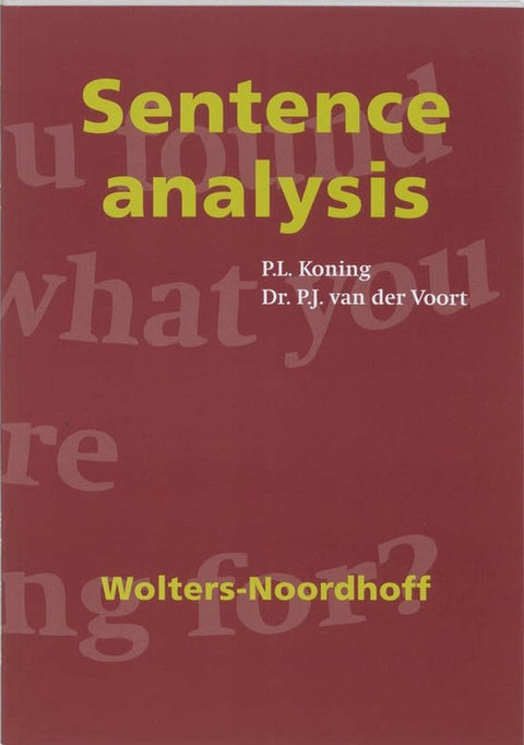 Boek-Sentence analysis-tweedehands