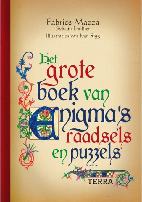 Het grote boek van Enigma's, Fabrice Mazza, boekomslag voorkant met sierlijke kalligrafie, tweedehands