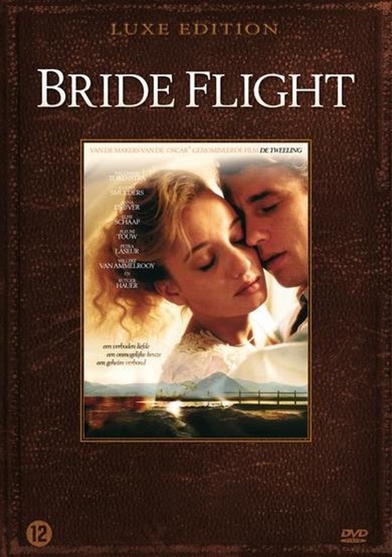 Bride Flight dvd, luxe edition, hoes voorkant met omhelzend stel in een bruine lijst, tweedehands