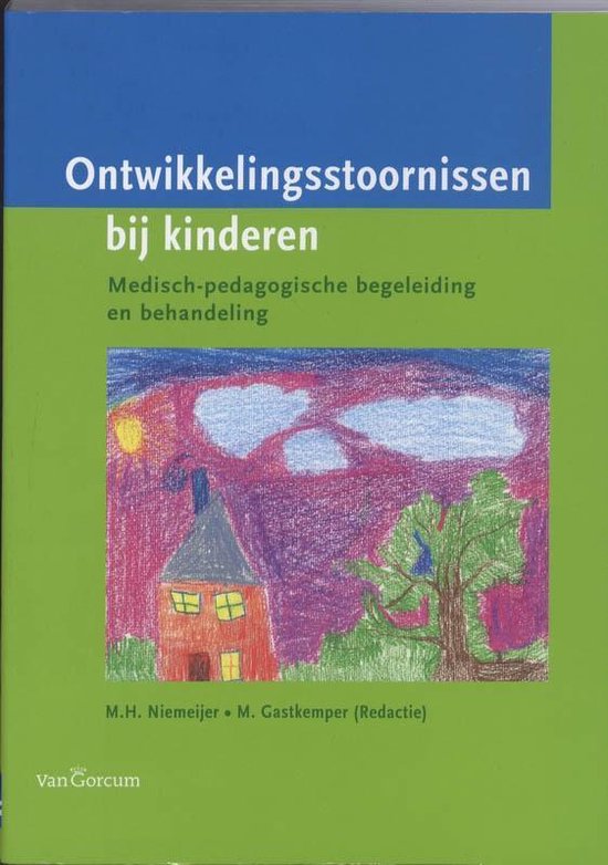 Ontwikkelingsstoornissen bij kinderen, M.H. Niemeijer, boekomslag voorkant met een kindertekening van een huis, tweedehands