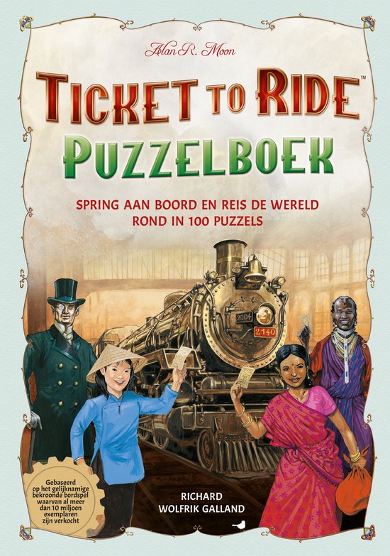 Boek-Ticket to Ride puzzelboek - raadsels en mysteries - logische puzzels - spoorwegenpuzzels-tweedehands