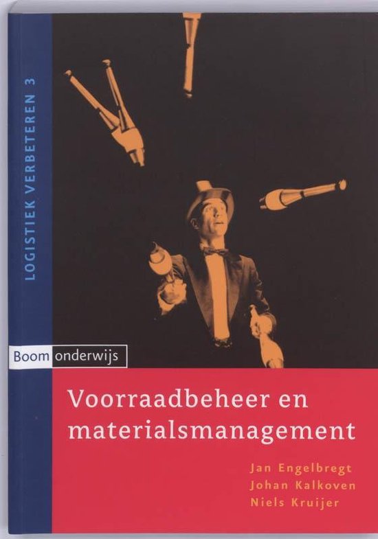 Voorraadbeheer en materialsmanagement, Jan Engelbregt, boekomslag voorkant met een jongleur, tweedehands