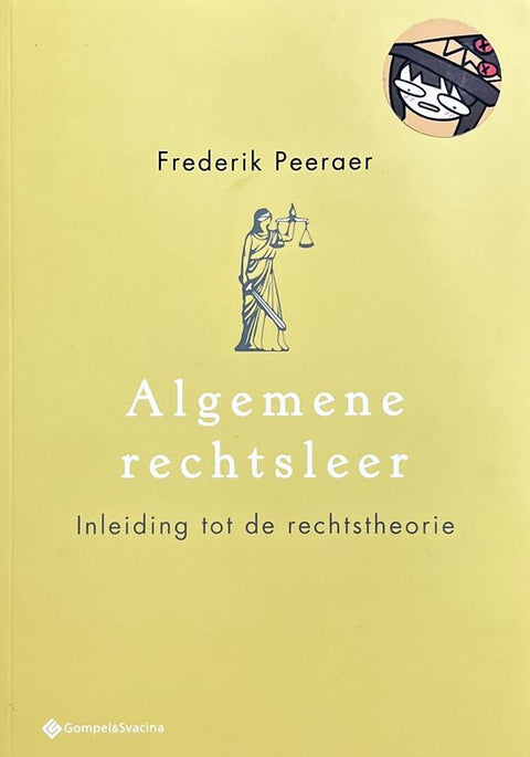 Algemene rechtsleer, inleiding tot de rechtstheorie, Frederik Peeraer, gele omslag met Vrouwe Justitia, tweedehands