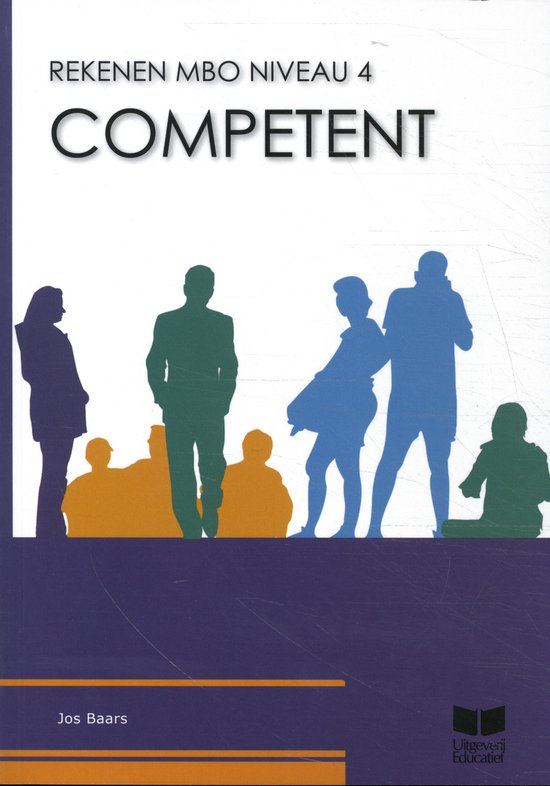Competent Rekenen MBO niveau 4, Jos Baars, Uitgeverij Educatief, paarse omslag met silhouetten, tweedehands