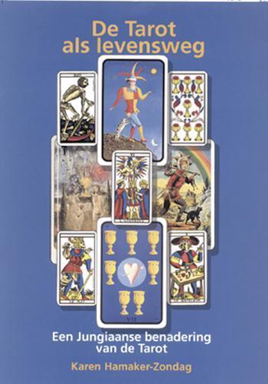 De Tarot als levensweg, Karen Hamaker-Zondag, blauwe omslag met tarotkaarten, tweedehands